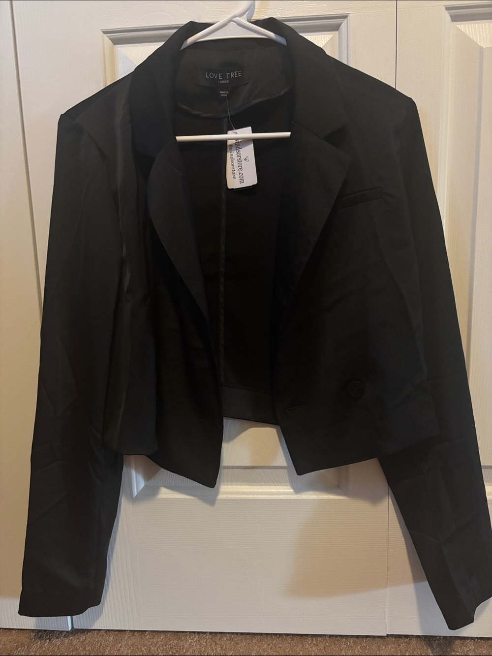 Love Tree Black Cropped Blazer Jacket